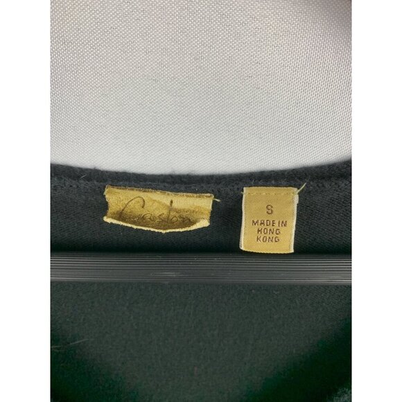 Castro Womens V-Neck Sweater Size S Black Cotton Blend - Picture 2 of 5